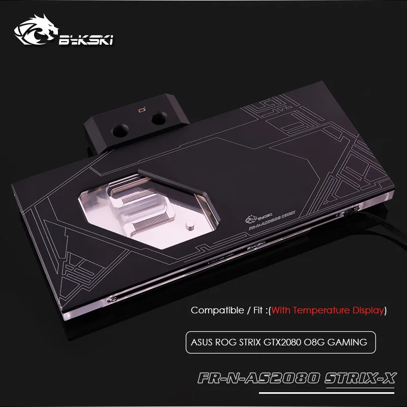 Bykski блок водяного охлаждения для ASUS ROG STRIX GTX2080 O8G GAMING, кулер GPU с дисплеем температуры, FR-N-AS2080STRIX-X