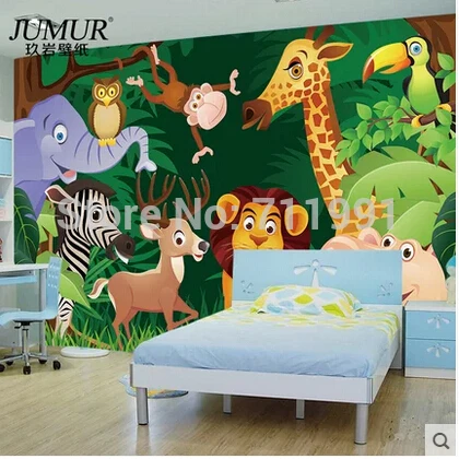 Большие фрески на заказ с мультяшными животными в спальне голова кровати фон для