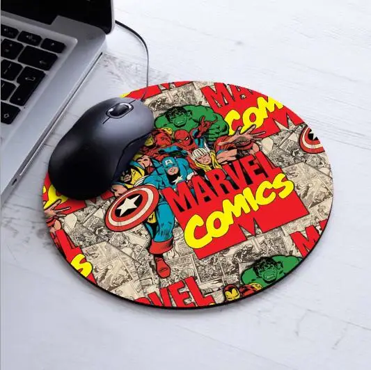 Babaite Дизайн Marvel картины с комиксами коврик для мыши Прочный настольная панель коврики для мышки анимация круглый коврик для мыши - Цвет: 20x20cm