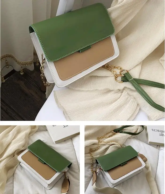 SMOOZA Mini Lederen Кроссбоди Tassen для Vrouwen Groene Keten Schouder Tas Dame Reizen Portemonnees en Handtassen сумка