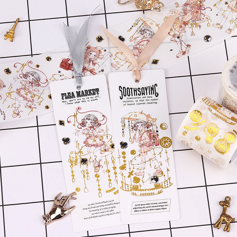 Милый мультяшный волшебный значок для девочек бронзовая лента декорации Washi DIY