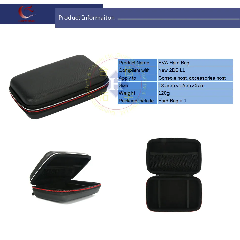 HOTHINK Черный EVA жесткий защитный чехол для переноски сумка для nintendo New 2DS XL/2DS LL