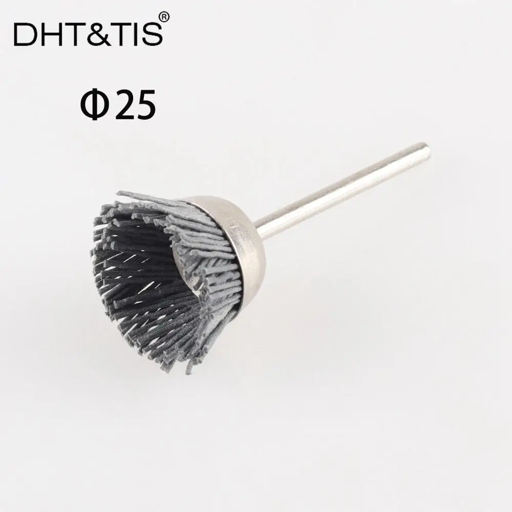 25MM Y Coarse DHT& TIS 10 шт. ассорти мини-щетка монтируемая нейлоновая абразивная проволочная полировальная щетка резьба по дереву паз Шлифовальная головка Dremel инструмент - Цвет: 25MM Y Coarse