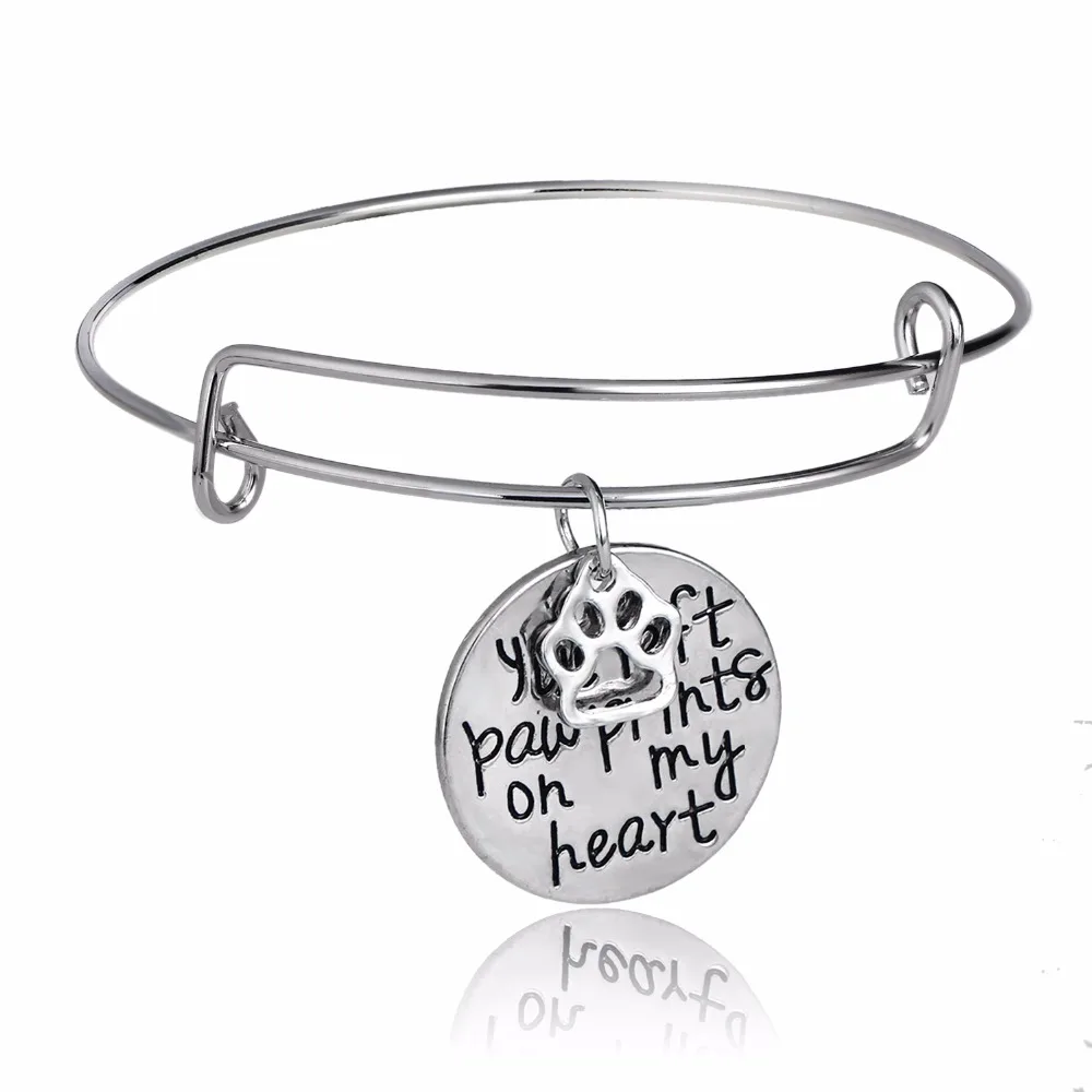 

12 шт./партия, Спасательные Браслеты с левой лапой на моем сердце