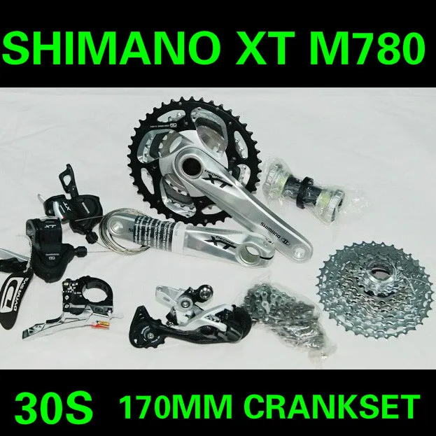 Новинка 2013 Deore XT M780 Group 30 набор 10 скоростей Groupset 170 мм 175 xt Crankset Dyna Sys silver Mountain bike