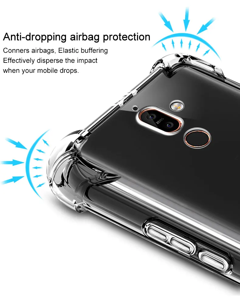 IMAK подушка безопасности Чехол для Nokia 7 Plus ударопрочный противоударный Мягкий ТПУ