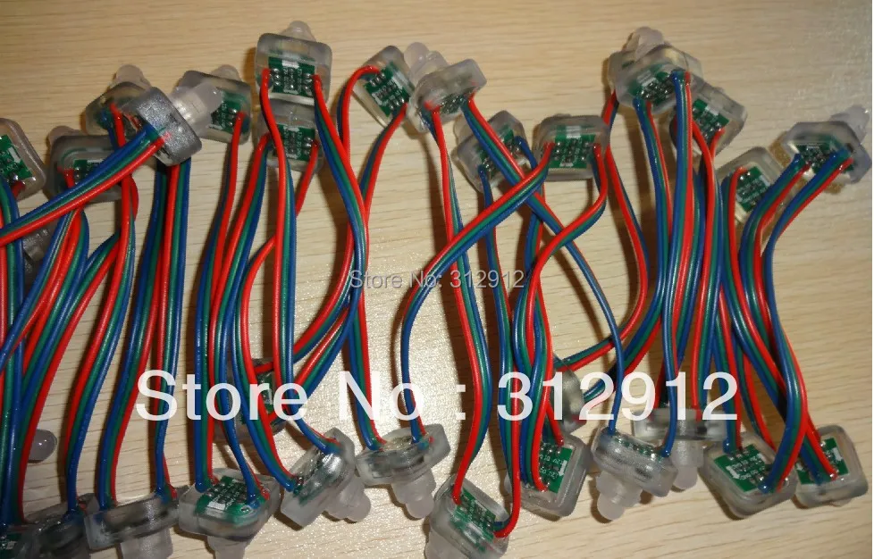 100 узлов вход постоянного тока WS2811 пиксельный узел номинал IP68 Красный зеленый