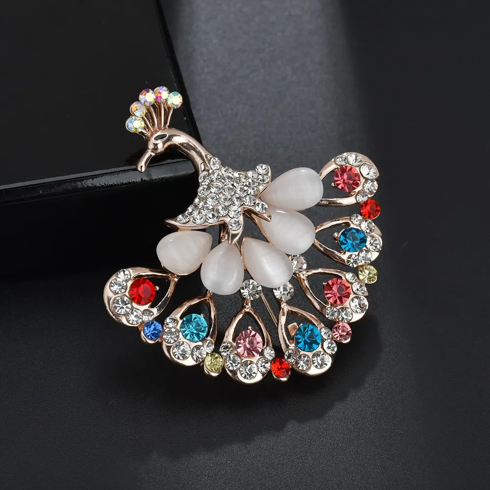 Женская Брошь с павлином Terreau Kathy брошка разноцветными кристаллами ювелирное