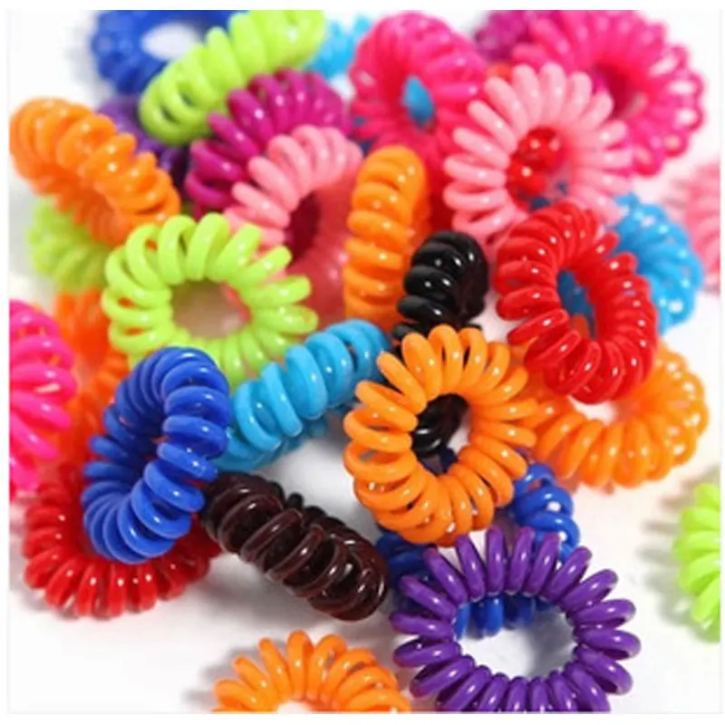 

30/50pcs Elastic Hair Bands Girls Hair Accessories Cotton Rubber Band Headwear Colorful Rope Spiral Hair Ties Gum Telephone Wire