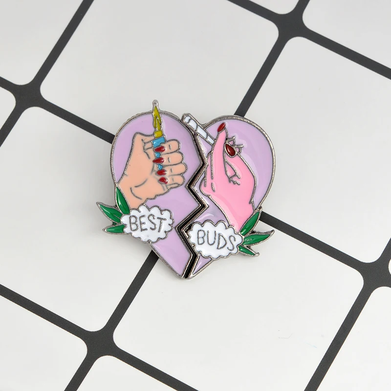 2 шт./компл. брошь заколки комплект шт. разбитого сердца лучшие друзья Зажигалка