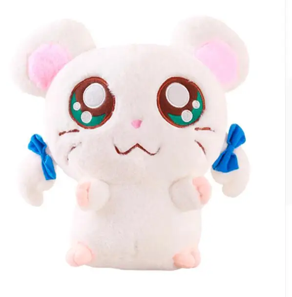 Белый 20 см hamtaro Kawaii большие глаза плюшевый Hamtaro игрушечный хомяк чучела кукла-Хомяк игрушки для детей, подарки на день рождения - Цвет: Белый