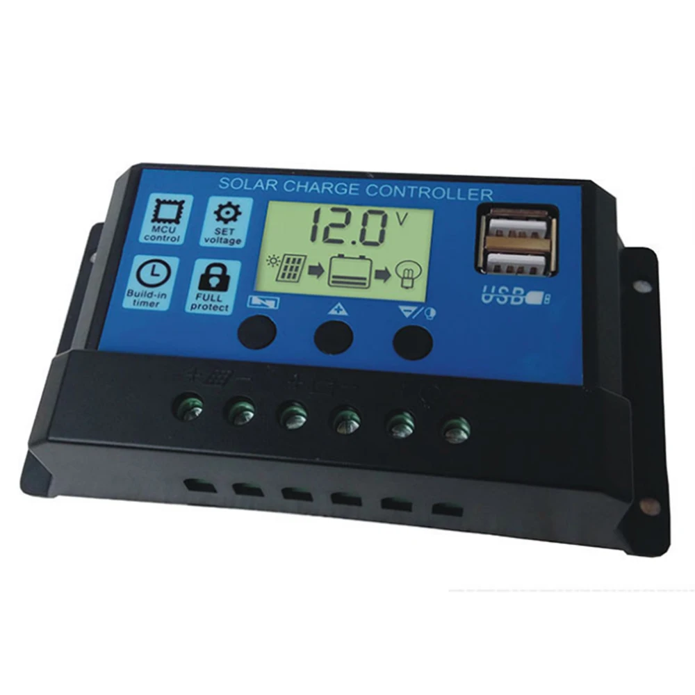 KKmoon Solar Controller 12V 24V 30A 20A 10A Regulator PWM Panel Battery Charger LCD Display Dual USB 5V Output | Обустройство дома