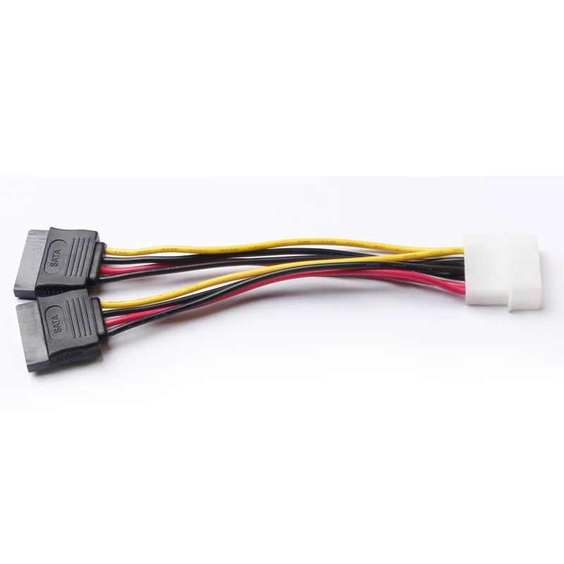 ULT-BEST 10 шт. SATA IDE кабель разделителя питания Molex 4pin to Serial ATA 15pin x 2 Male Female Y жесткий