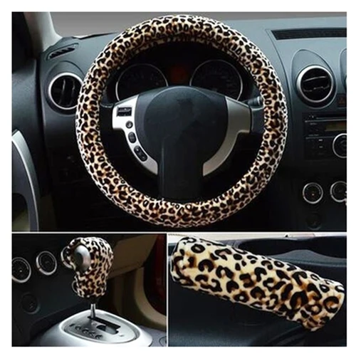 Леопардовый чехол для руля 38 см зимний плюшевый комплект тормозов шестерни
