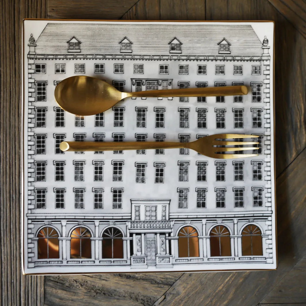 Арья Ретро Золотой лебединый замок декоративная костяная китайская Тарелка