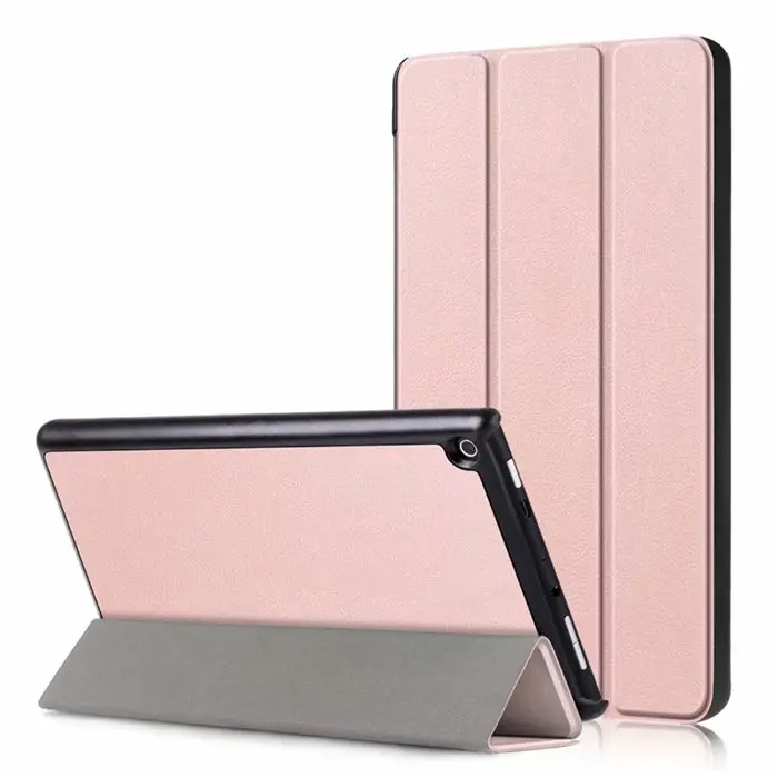 Rosy gold Для Amazon New Fire HD8 из искусственной кожи тонкий 8 ''планшетный ПК чехол-подставка для Amazon Fire HD8 HD 8 Smart Sleep Skin Funda - Цвет: Rosy gold