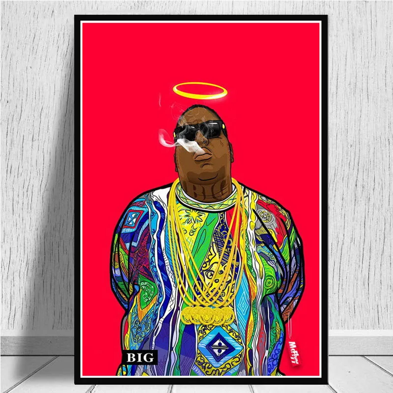 0005 Известный B.I.G Biggie Smalls Тупак Шакур раппер король художественный постер Картина Настенная картина домашний декор, плакаты и принты - Цвет: 0005