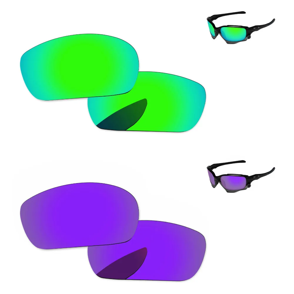 

2 пары, зеркальные поляризационные линзы в оправе для солнцезащитных очков, фиолетового и изумрудно-зеленого цвета, 100% защита от уфа и уфв