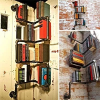 industrial urban style pipe shelf storage shelving book wall mount diy holder