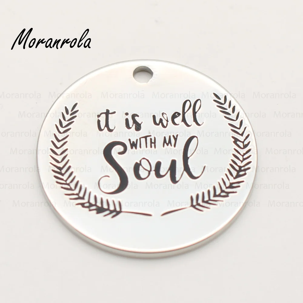Новинка медное Серебряное ожерелье и брелок с надписью It is well with my soul