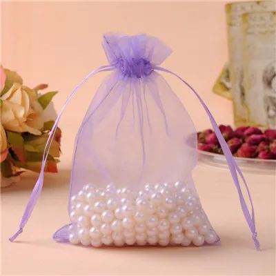 Light Purple Bolsas de regalo, сумки из органзы, 15x20 см, 100 шт, organizador de joyas, свадебные украшения, Подарочная сумка с логотипом на заказ - Цвет: Light Purple