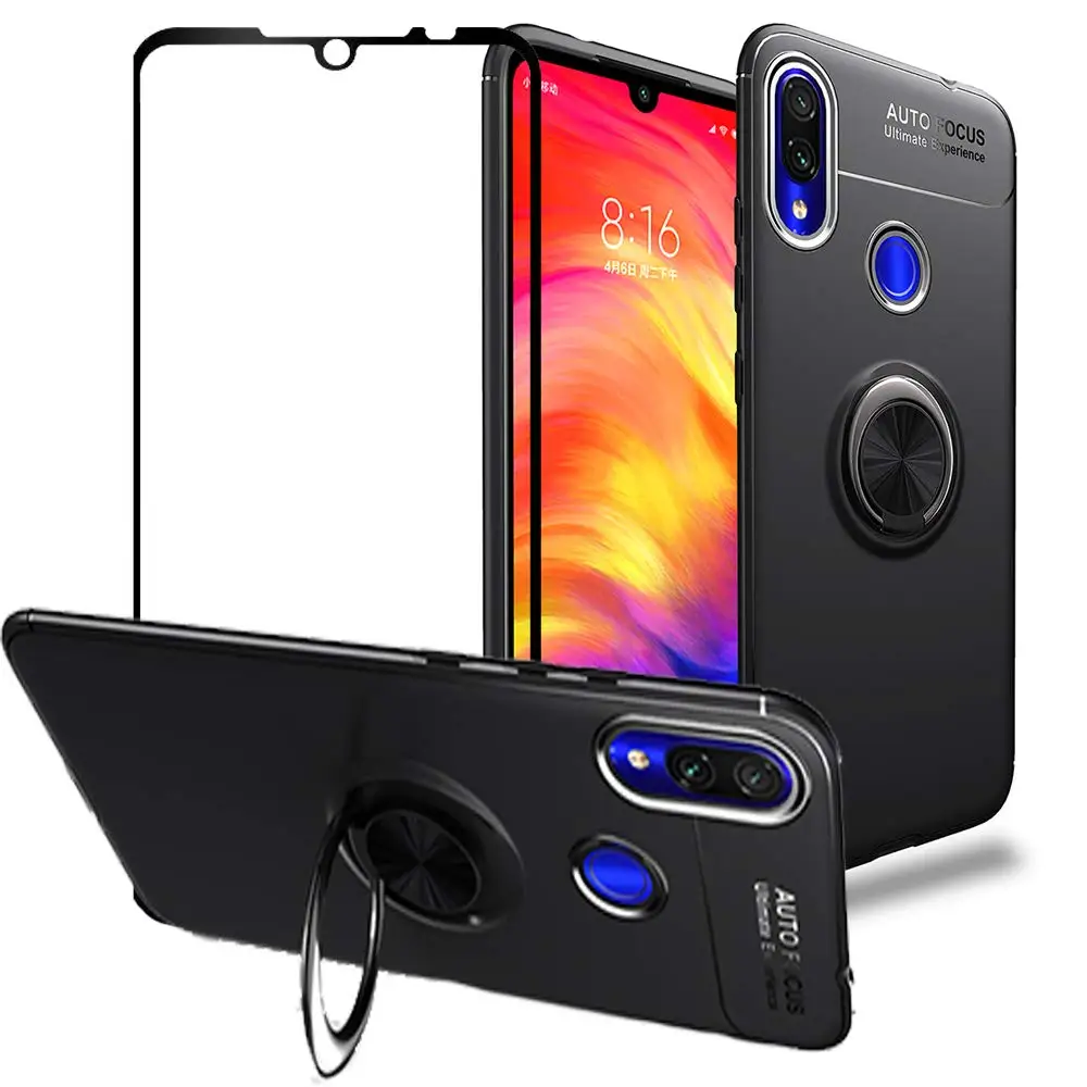 Чехол для Xiaomi Redmi Note 7 Pro 7S крышка 360 кольцо подставка силиконовая чехол Y3 Магнитная