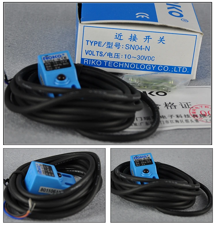 Индуктивный датчик приближения, SN04-N, NPN, 3-wire NO, 6-36V DC 18*18*36mm, Бесконтактный переключатель