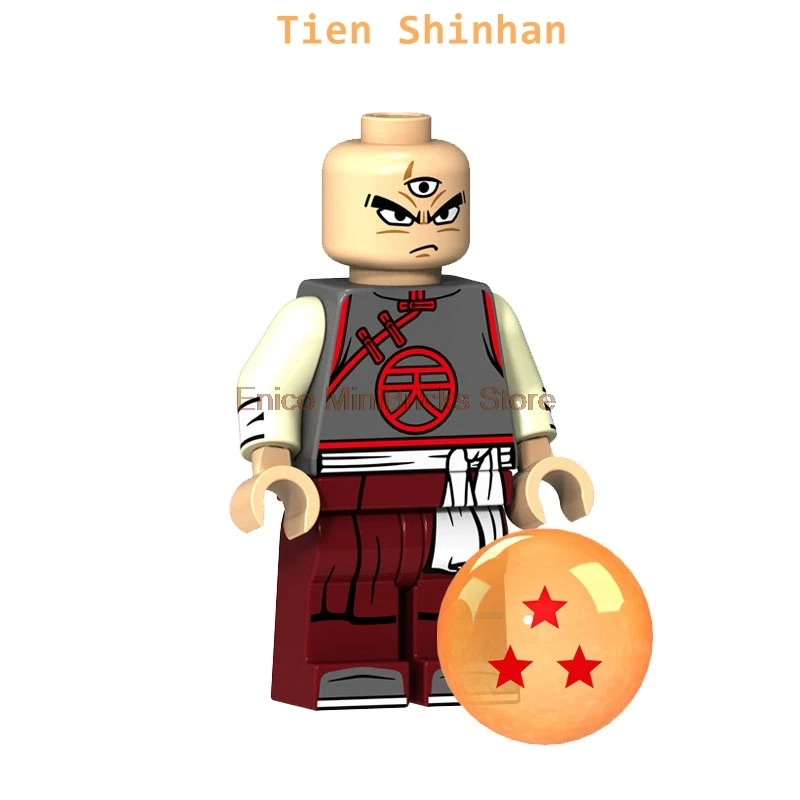 Tien Shinhan Аниме Powerpuff девушка фигурка цветок Лютик пузыри Dragon Ball Супер Герои строительные блоки игрушки для детей - Цвет: Tien Shinhan