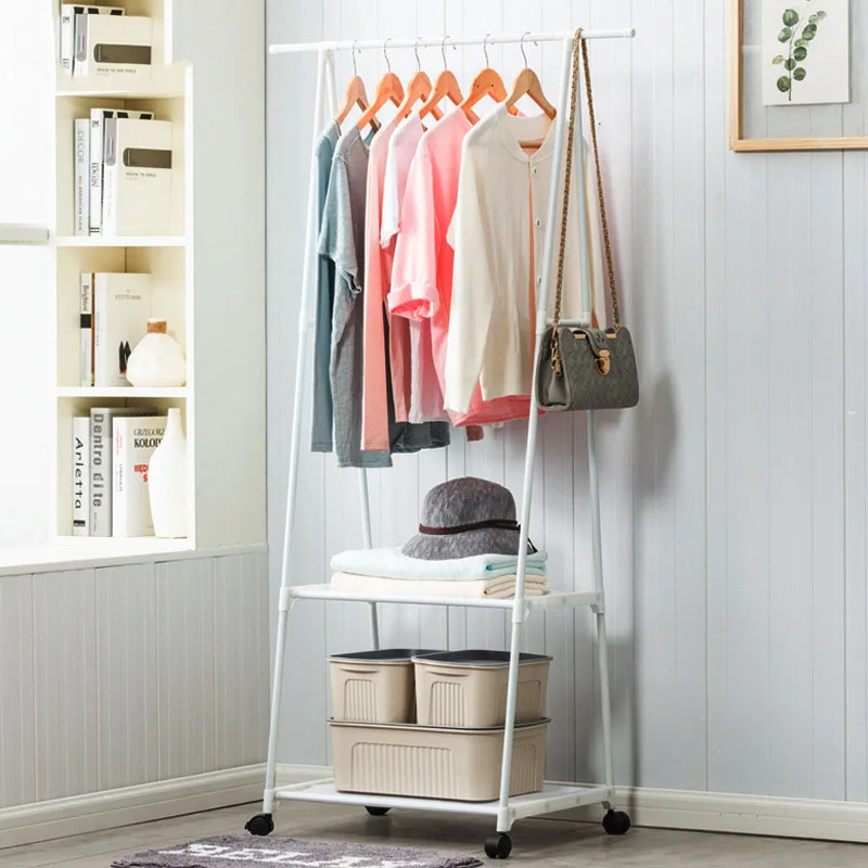 Multi-function Triangle Coat Rack Removable Bedroom Hanging Clothes Rack With Wheels Floor Standing Coat Rack Clothes Hanger