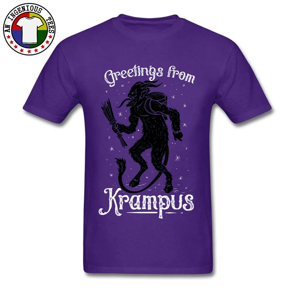 Krampus демон дьявол Монстр футболка зеленая Шея Осень хлопок ткань топ футболки повседневные короткий рукав футболки для мужчин новинка - Цвет: Purple