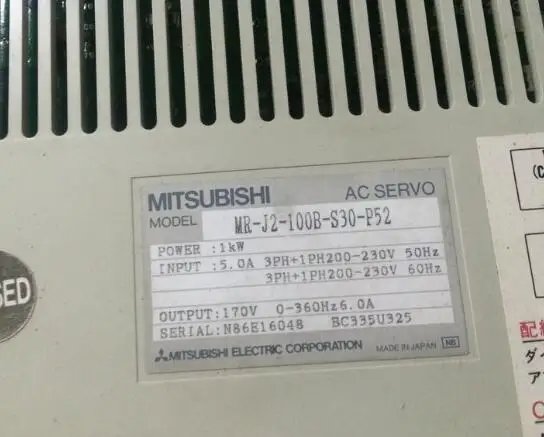 

Servo driver MR-J2-100B-S30-P52 , Used one , 90% appearance new , 3 months warranty , in stock