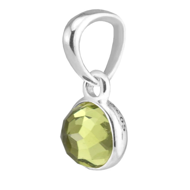Подходит для браслетов Pandora August Droplet Charms с Перидотом ювелирные изделия бесплатная