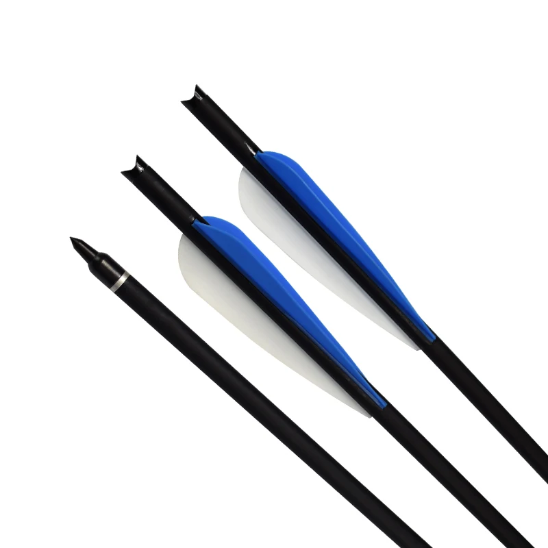 6/12 шт 1" 18" 2" OD8.8mm Охотный арбалет с употреблением желтого зубчика-болт рулон стекловолокна стрелки 4" лопатки перо сменные наконечники стрел, стрельба из лука лук