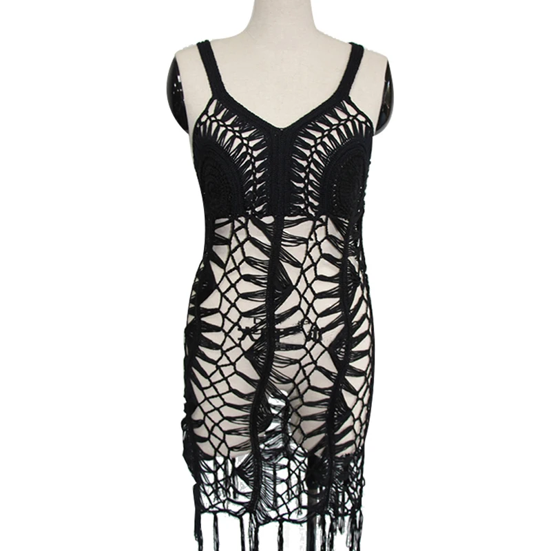 Новинка 2019 летнее пляжное платье накидка купальник для женщин вязанное крючком