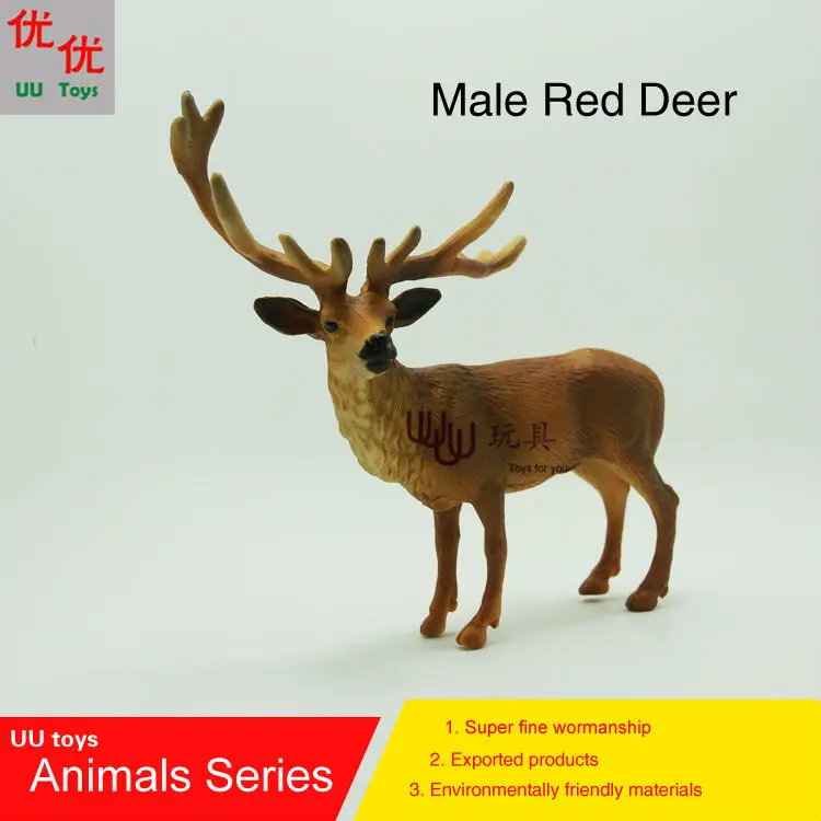 

Hot toys:Male Red Deer Simulation model Animals kids toys children educational props