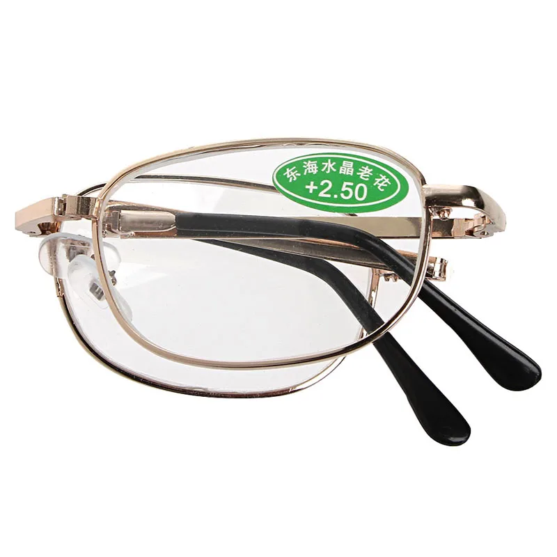

Women Men Metal Frame Folding Reading Glasses with Case Strengths +1.00 to +4.00