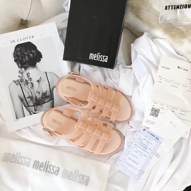 Melissa/ г.; женские сандалии на плоской подошве с сердечками; Брендовая обувь melissa для женщин; прозрачные сандалии; женская прозрачная обувь
