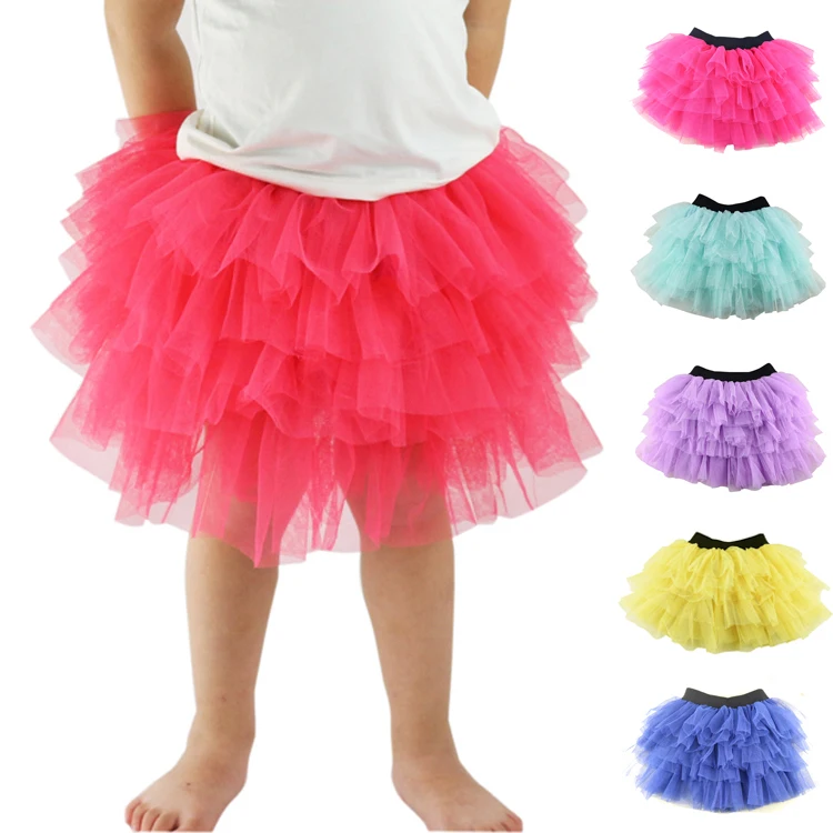 Wennikids Baby Girl Candy Color Half-length Tulle Tutu dance Skirt cute Solid Color  Fashion pettiskrit 3-8 years