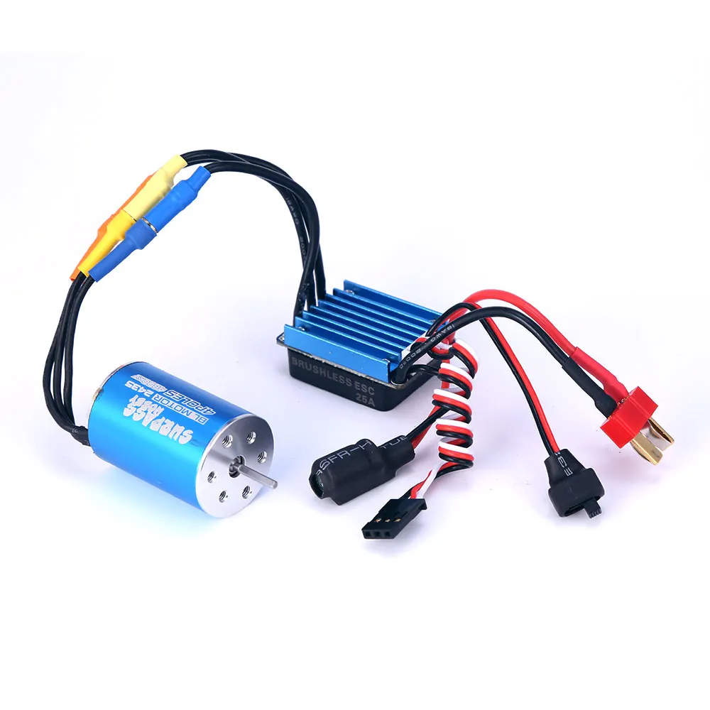 Бессенсорный бесщеточный двигатель SURPASS HOBBY 2435 4800KV 4P с 25 А бесщеточным ESC Combo для 1/16