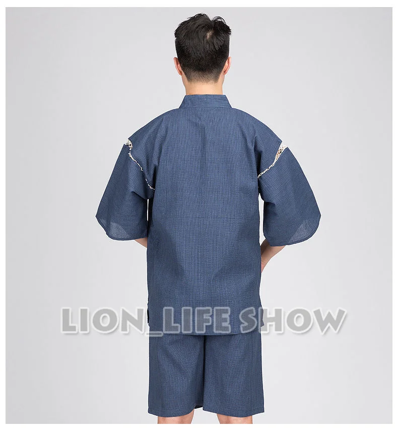 Японское летнее мужское кимоно Jinbei штаны с коротким рукавом одежда для сна