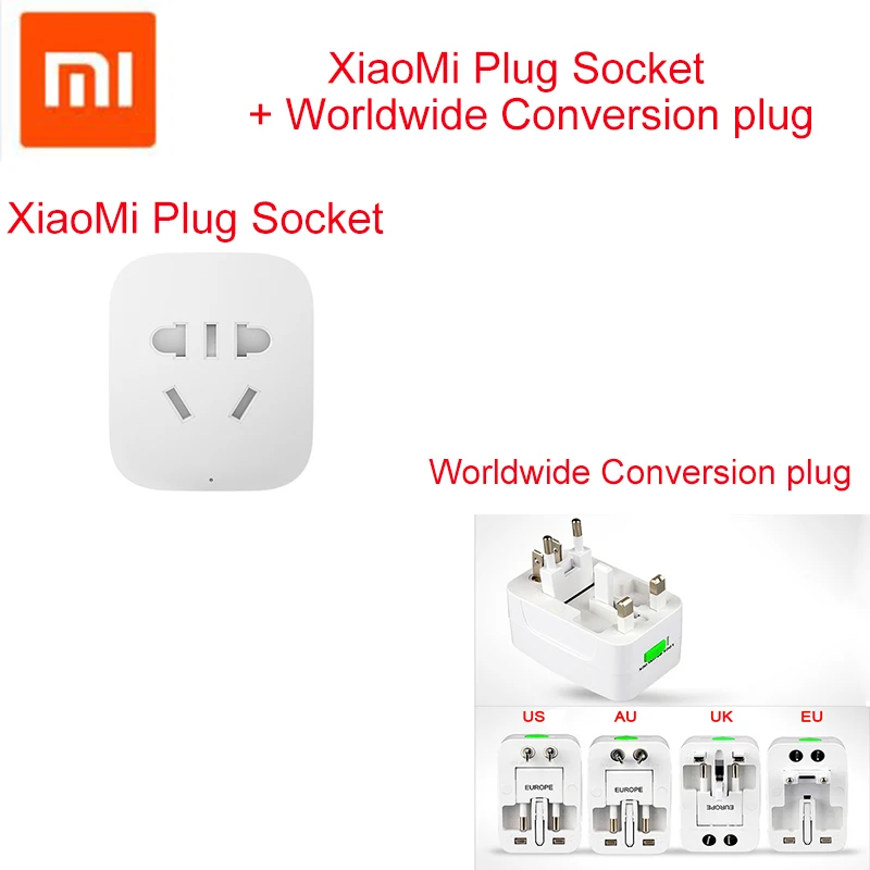 Разъем для преобразования по всему миру+ оригинальная умная розетка Xiaomi, Wi-Fi, беспроводной пульт дистанционного управления, адаптер питания и выключения с телефоном