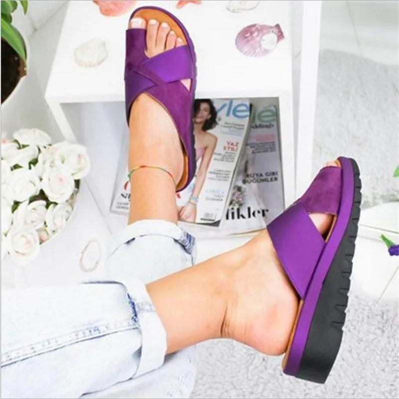 

Women Artificial Shoes Slippers Orthopedic Bunion Corrector Comfy Platform Ladies Casual Big Toe Correction Sandals