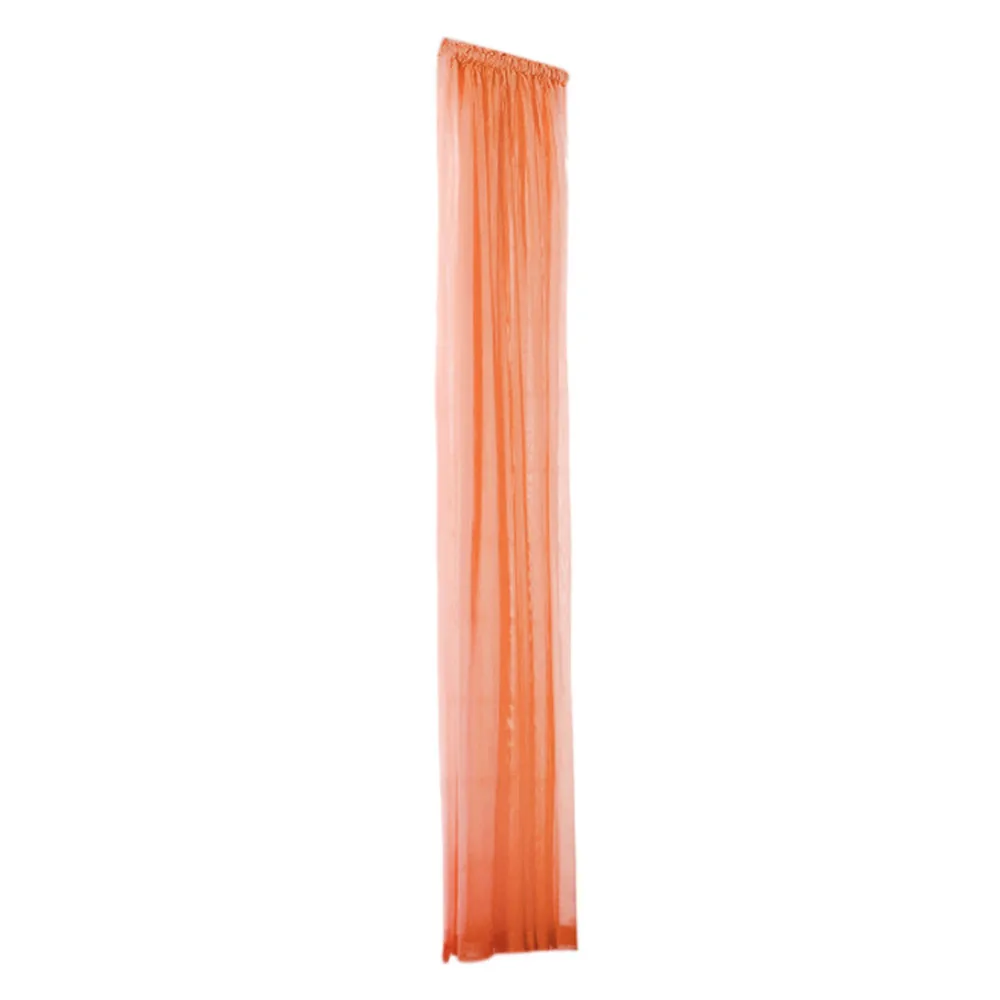 Orange 1 шт., чистый цвет, тюль, занавеска на дверь, окно, драпировка, панель, отвесный шарф, подзоры, украшение для дома, современный полосатый тюль, занавеска s - Цвет: Orange
