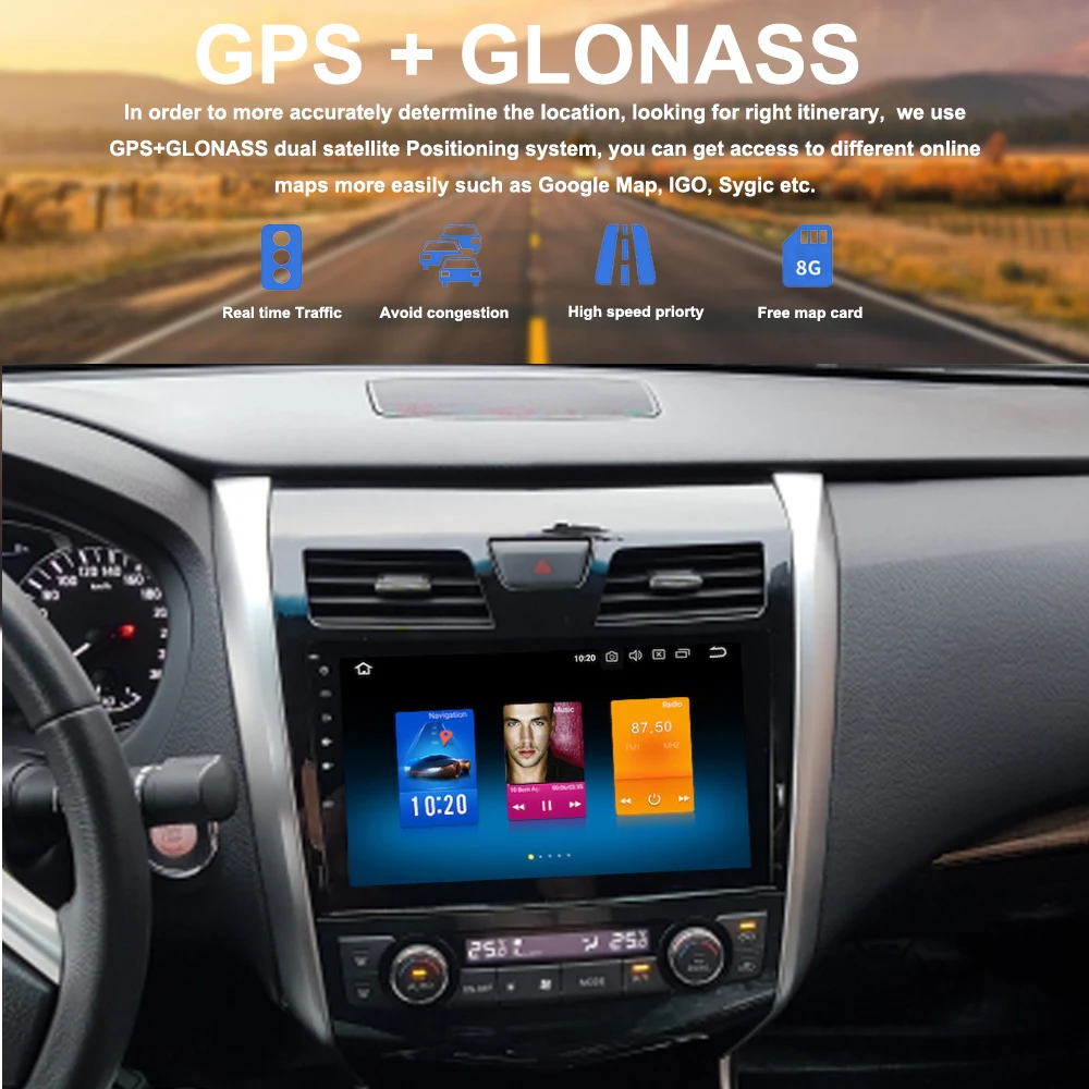 Автомагнитола 2 din 10 дюйма GPS Android для Nissan Altima Teana Авторадио 2013 2017 поддержка