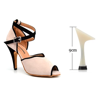 Beige 9cm SHOYDANC Для женщин Туфли для латинских танцев; цвет черный, бежевый; вельветовые бальные туфли-сандалии для танцев сальса танго вечерние танцевальные туфли, каблук 6-10 см - Цвет: Beige 9cm
