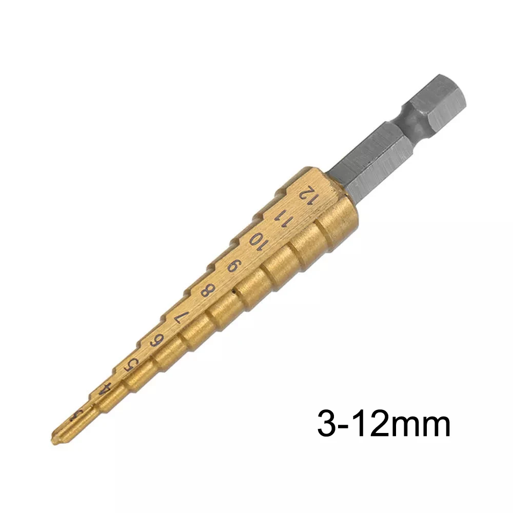 3 to 12mm ALLSOME 3-12 мм 4-12/20/32 мм Шаг сверло Спираль Флейта HSS сталь конус с титановым покрытием мини сверло Набор инструментов дыропробивной пресс - Цвет: 3 to 12mm