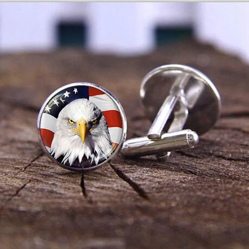 Американские запонки с изображением флага для мужчин ювелирные аксессуары