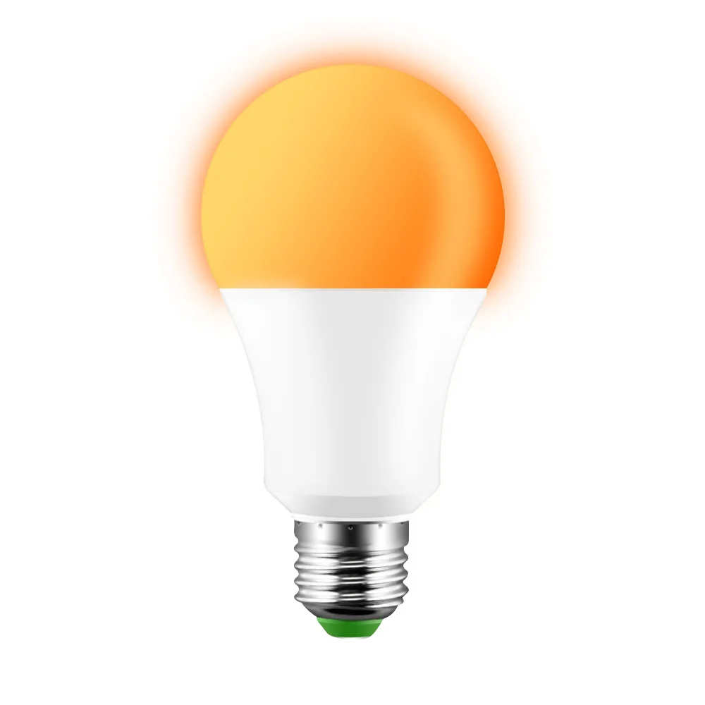 Orange Лампочка со светодиодным датчиком E27 10 W 110-220 V Dusk to Dawn лампочка дневной Ночной светильник, лампа с датчиком для дома анти-москитная холодная/теплая белая - Испускаемый цвет: Orange
