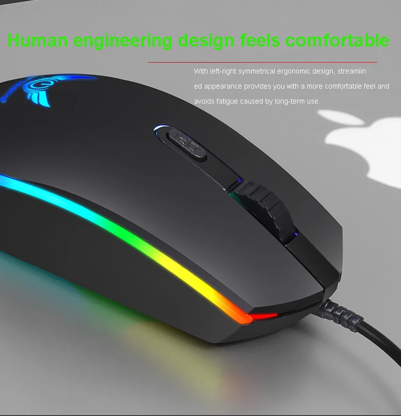 USB оптическая мышь 1600 точек/дюйм игровая мышь RGB оптическая геймерская мышь для ПК настольный ноутбук планшет компьютерная мышь Прямая поставка