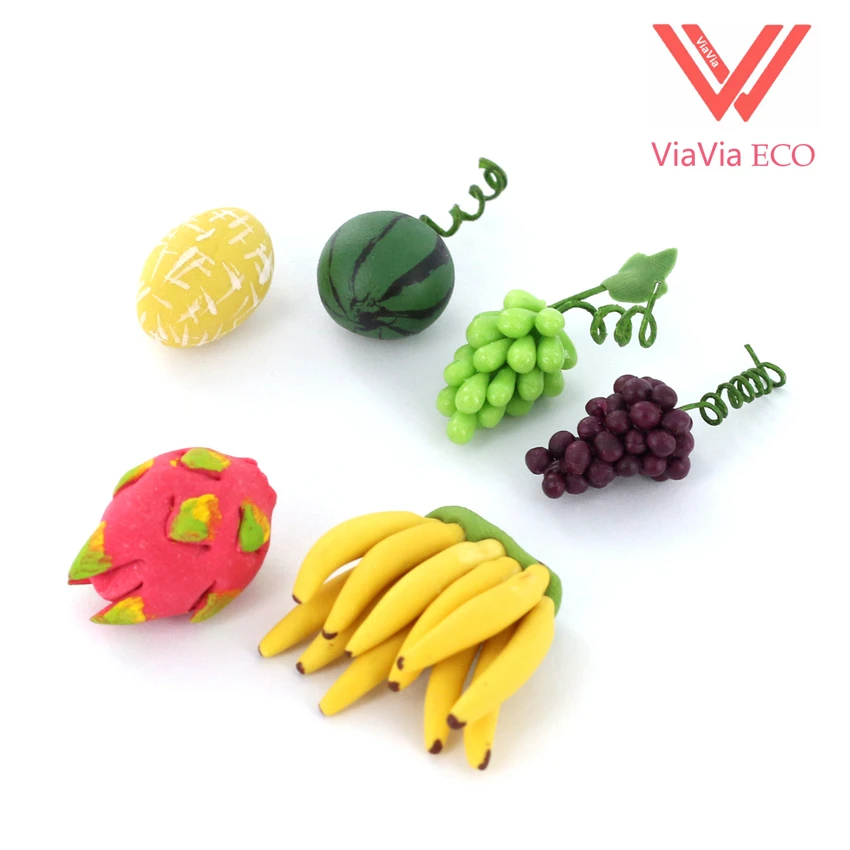 

oMoToys 6pcs/lot 1/12 Scale Dollhouse Miniature Fresh Fruits